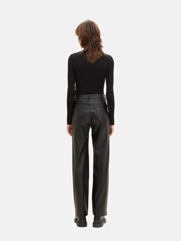 TOM TAILOR DENIM Regular Trousers 'Emma' in Black