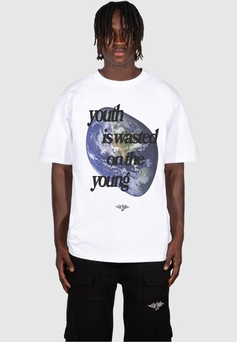 Lost Youth Shirt 'World' in Wit: voorkant