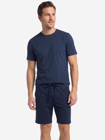 Hanro Pyjama kort 'Night & Day' in Blauw