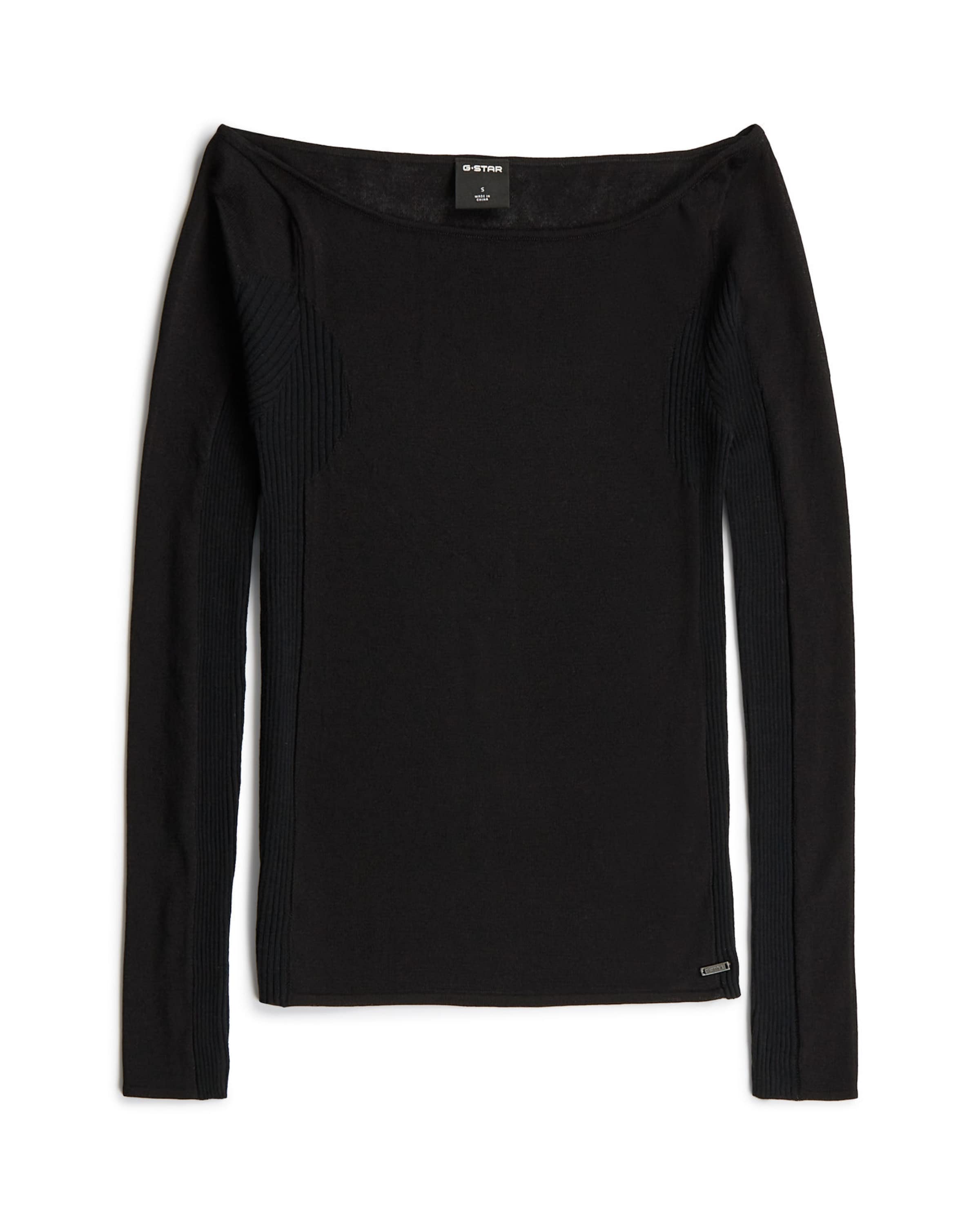 Pull-over 'Engineered Sheer Slim Knit' G-STAR en noir : devant