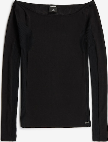Pull-over 'Engineered Sheer Slim Knit' G-STAR en noir : devant