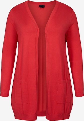 Zizzi Knit Cardigan 'MCARRIE' in Red: front