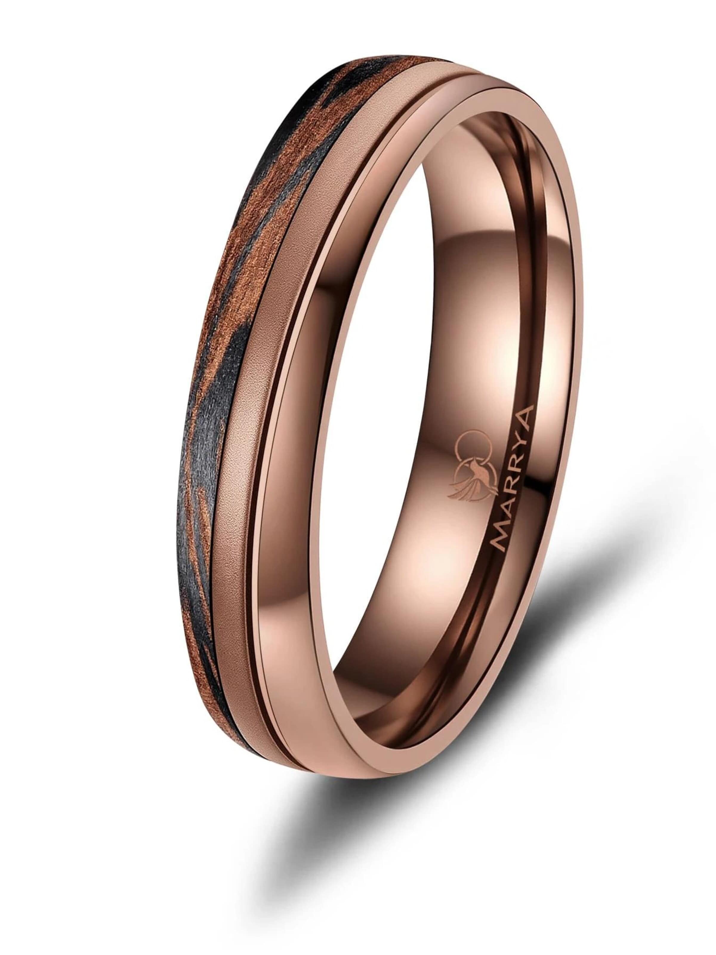 Anello 'MARRYA Ehering CB-01 Carbon-Bronze' di MARRYA in marrone: frontale