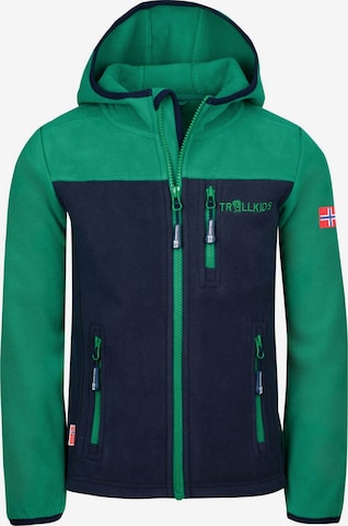 TROLLKIDS Fleece Jacket in Green: front