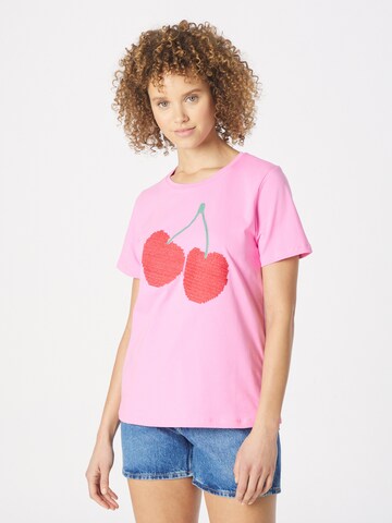 Maglietta 'Cherry' di CULTURE in rosa: frontale