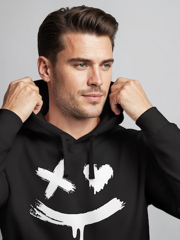 Neverless Sweatshirt 'Creepy Smile' in Schwarz