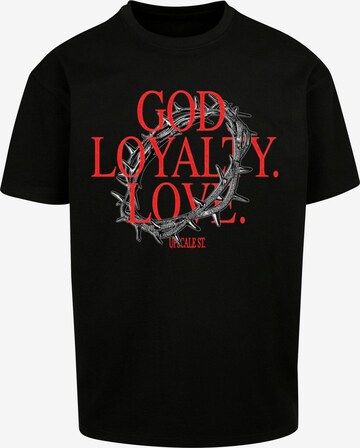 MT Upscale Shirt 'God Loyalty Love' in Zwart: voorkant