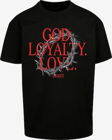 T-Shirt 'God Loyalty Love' MT Upscale en noir : devant