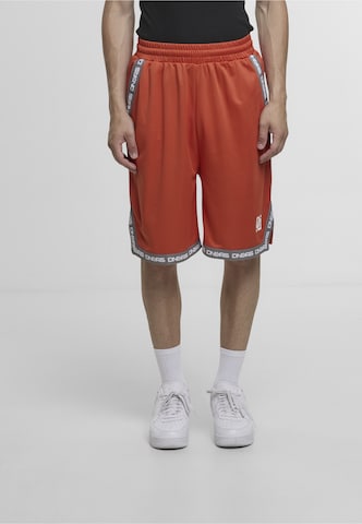 Dangerous DNGRS - Regular Calças 'Dunkin' em vermelho: frente