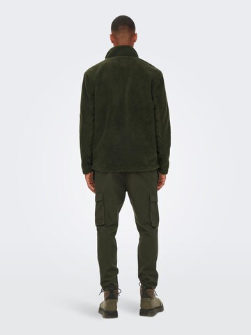 Only & Sons Fleece Jacket in Green