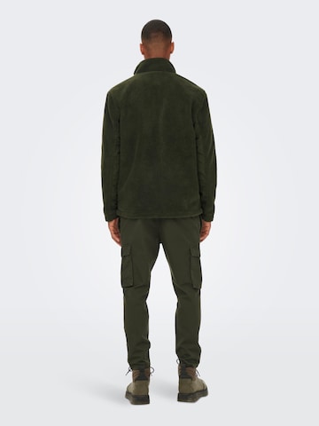 Only & Sons Fleece jas in Groen