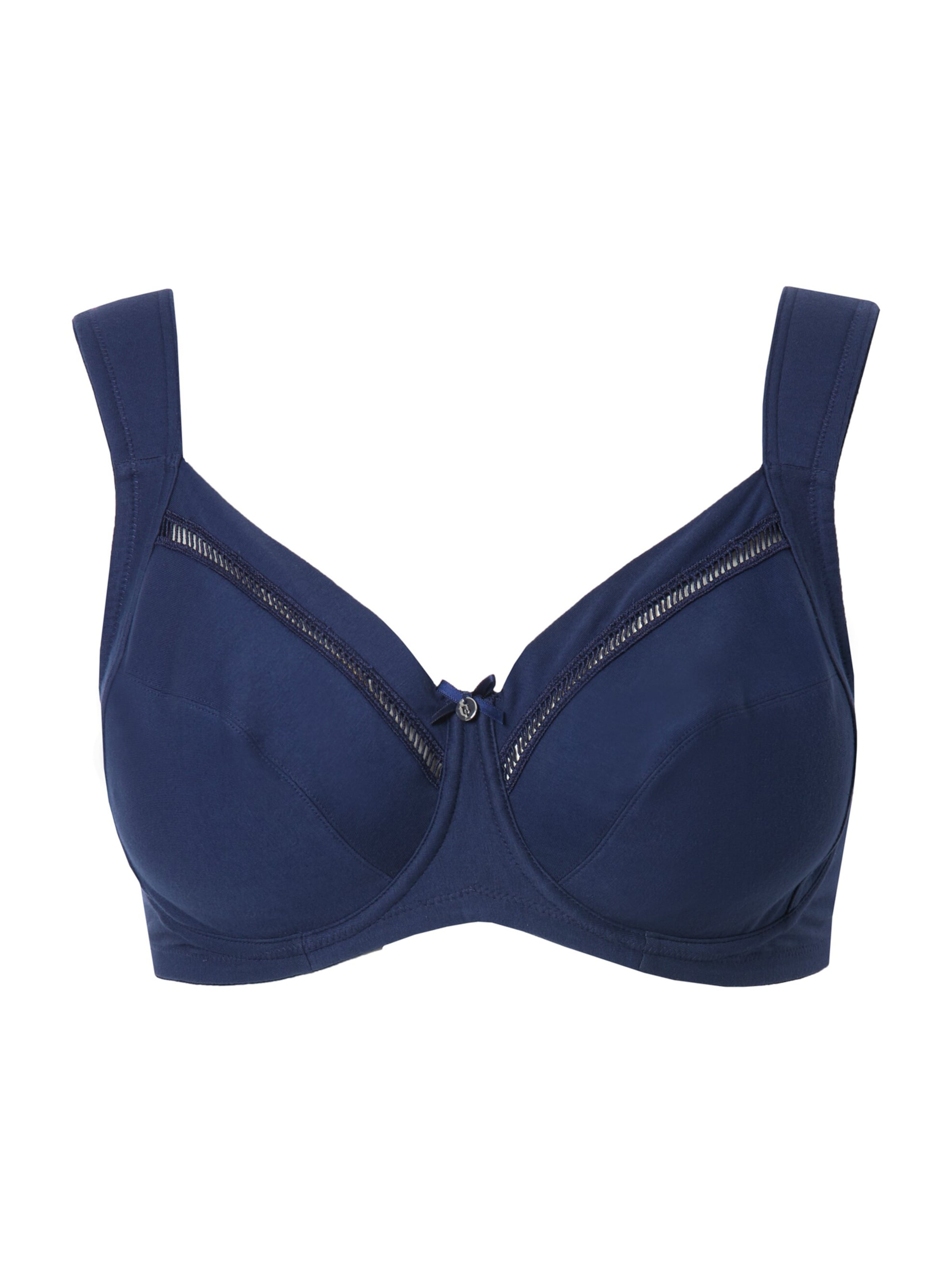 Ulla Popken Minimizer BH in Blauw: voorkant