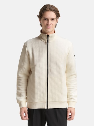 TOM TAILOR DENIM Sweat jacket in White: front