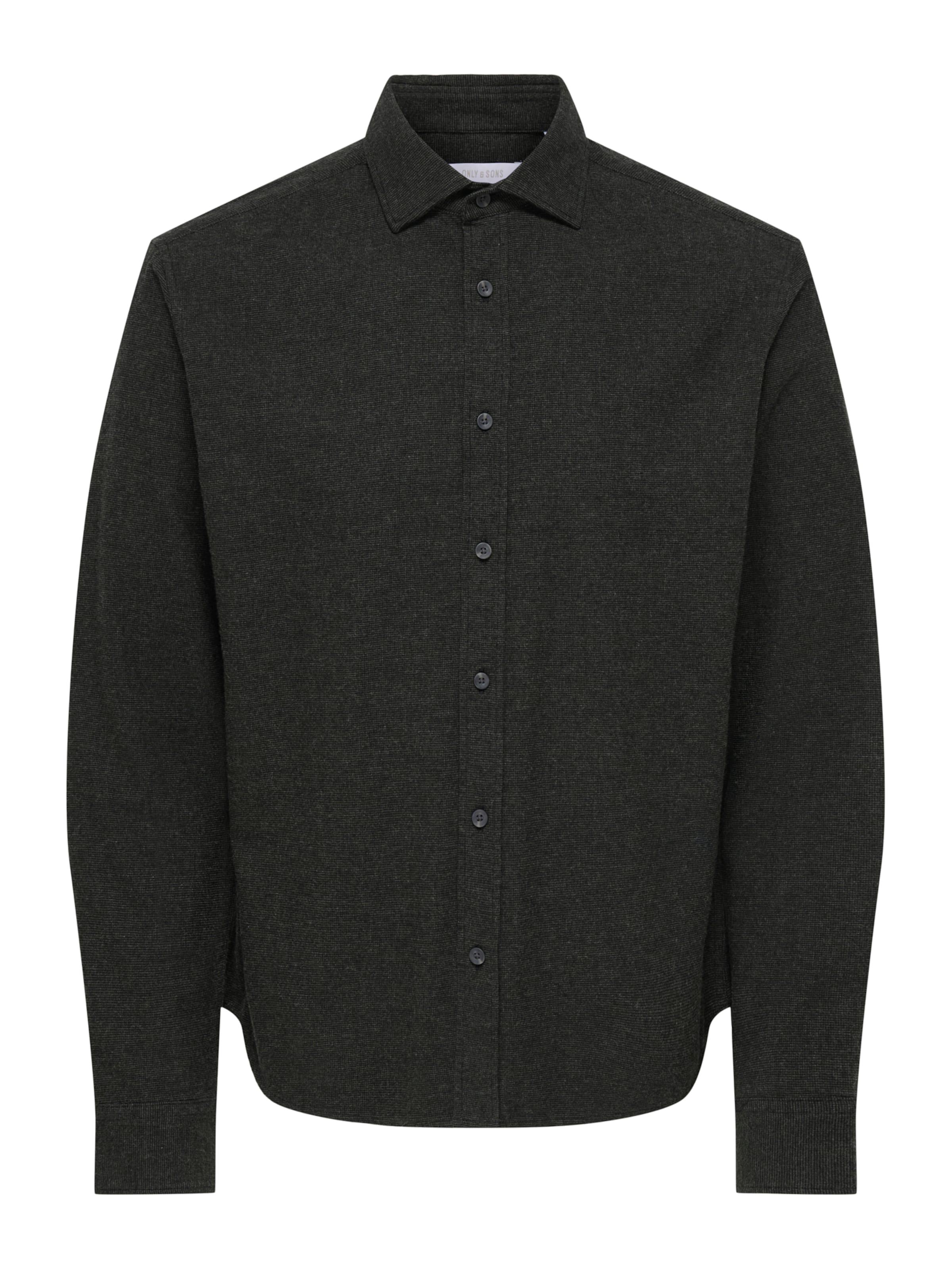 Only & Sons Slim fit Button Up Shirt 'ONSALON' in Black: front