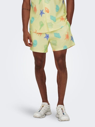 Shorts de bain '22029348' Only & Sons en jaune