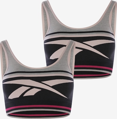 Reebok Soutien-gorge 'Kerys Seamless' en gris / fuchsia / rose / noir, Vue avec produit