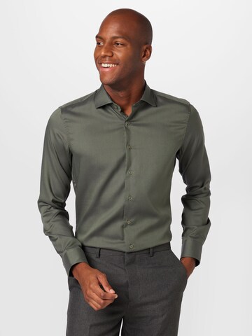 ETERNA Slim fit Business Shirt in Green: front