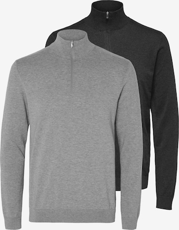 SELECTED Pullover 'Berg' in Grau: Vorderseite