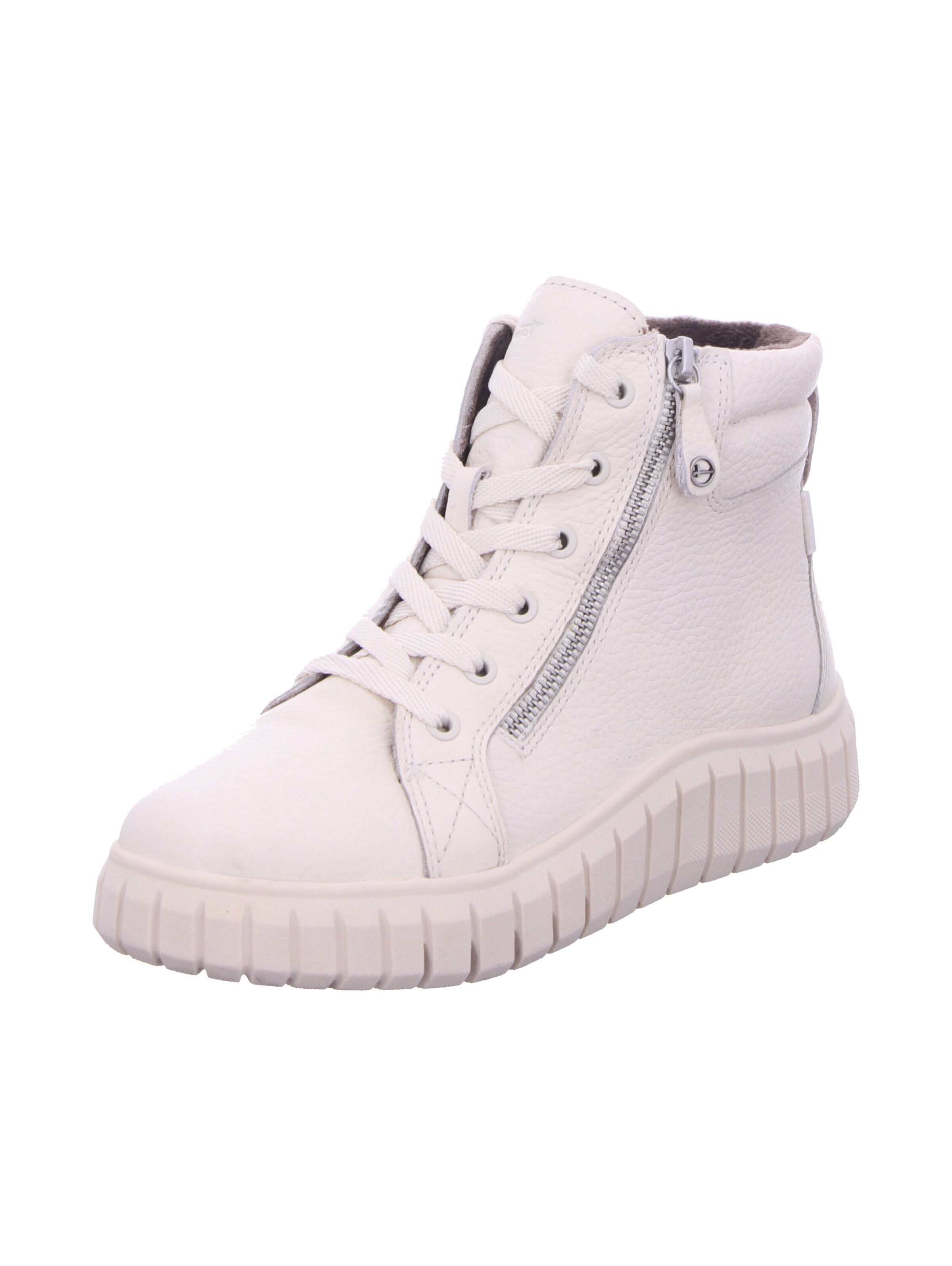 Tamaris Lace-Up Ankle Boots in White: front