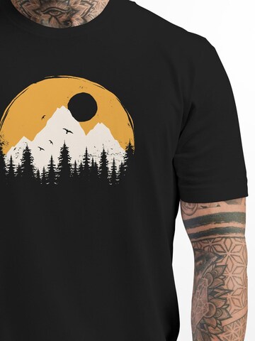 Neverless Shirt 'Mountains' in Black