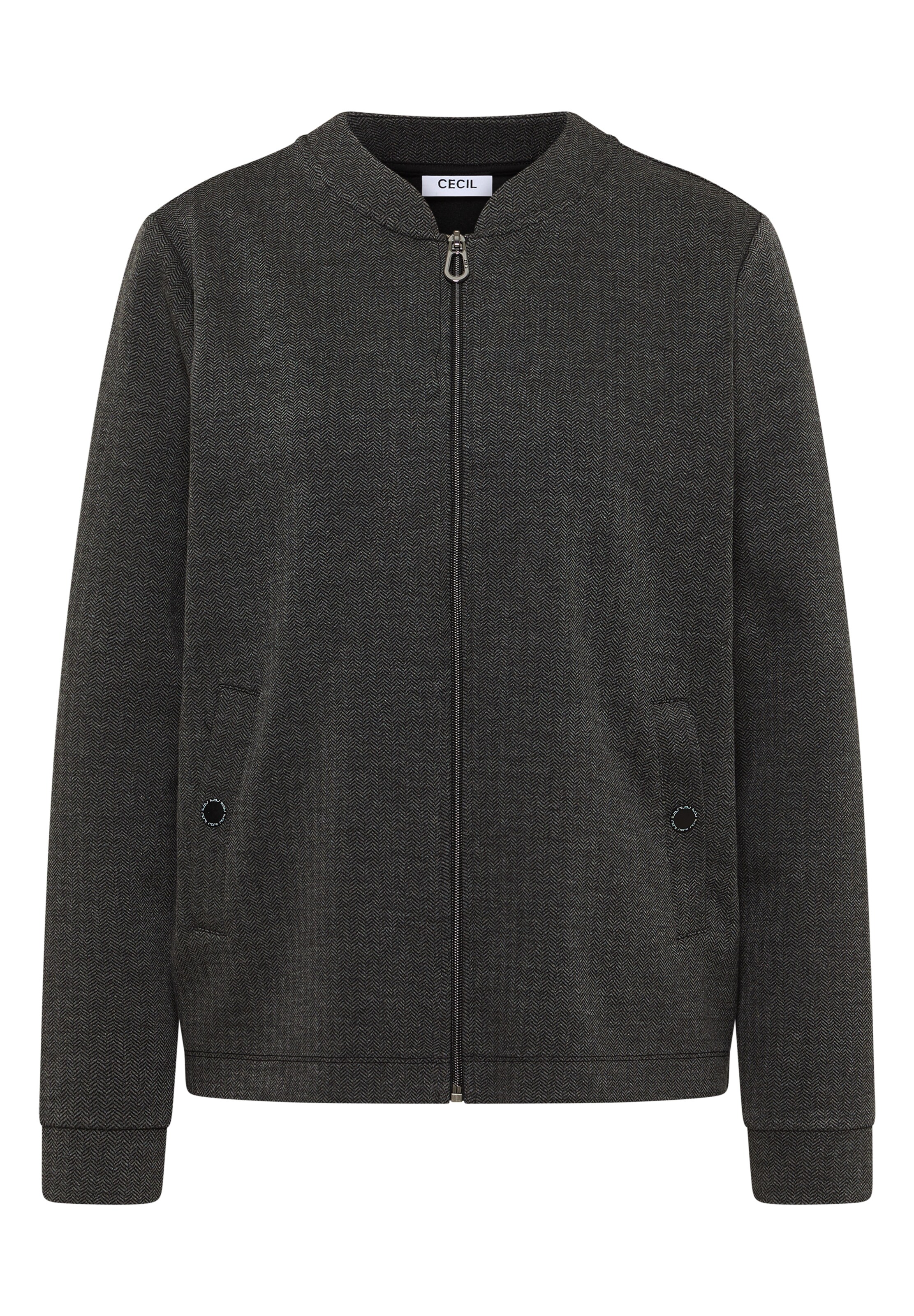 CECIL Zip-Up Hoodie in Grey: front