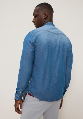 DELMAO Slim fit Button Up Shirt 'DELMAO ' in Blue