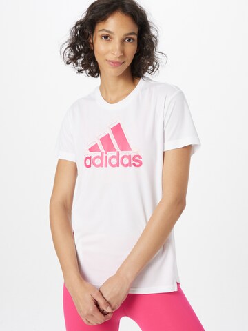 T-shirt fonctionnel '3-Stripes Brand Love' ADIDAS PERFORMANCE en blanc : devant