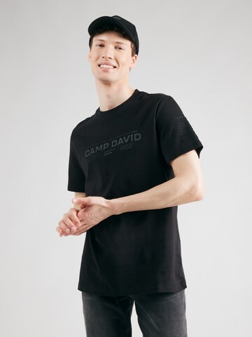 CAMP DAVID - Camiseta en negro: frente