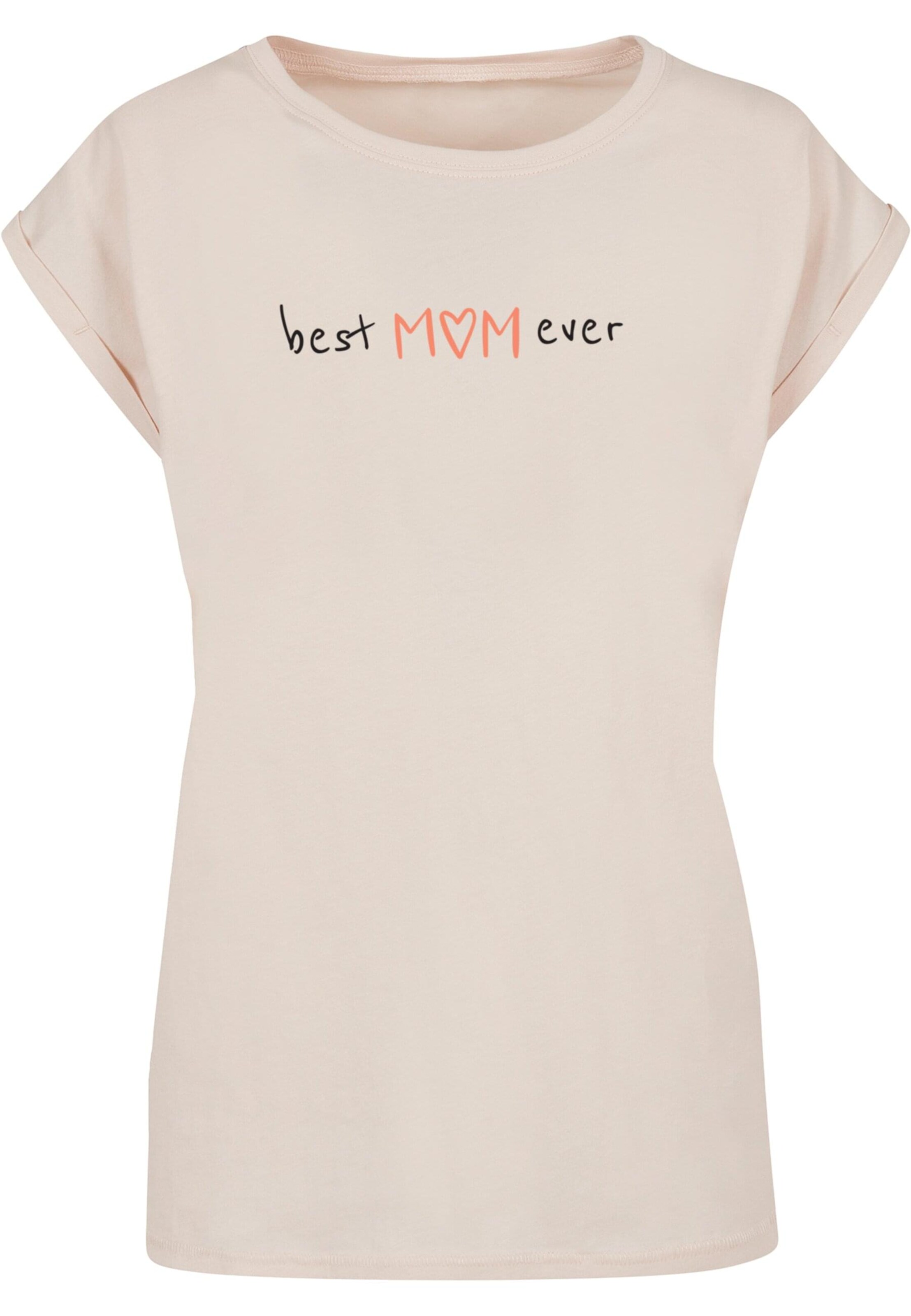 T-shirt 'Mothers Day - Best mom ever' Merchcode en beige : devant