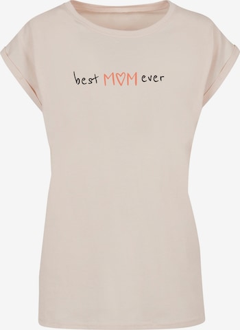 Merchcode Shirt 'Mothers Day - Best mom ever' in Beige: front