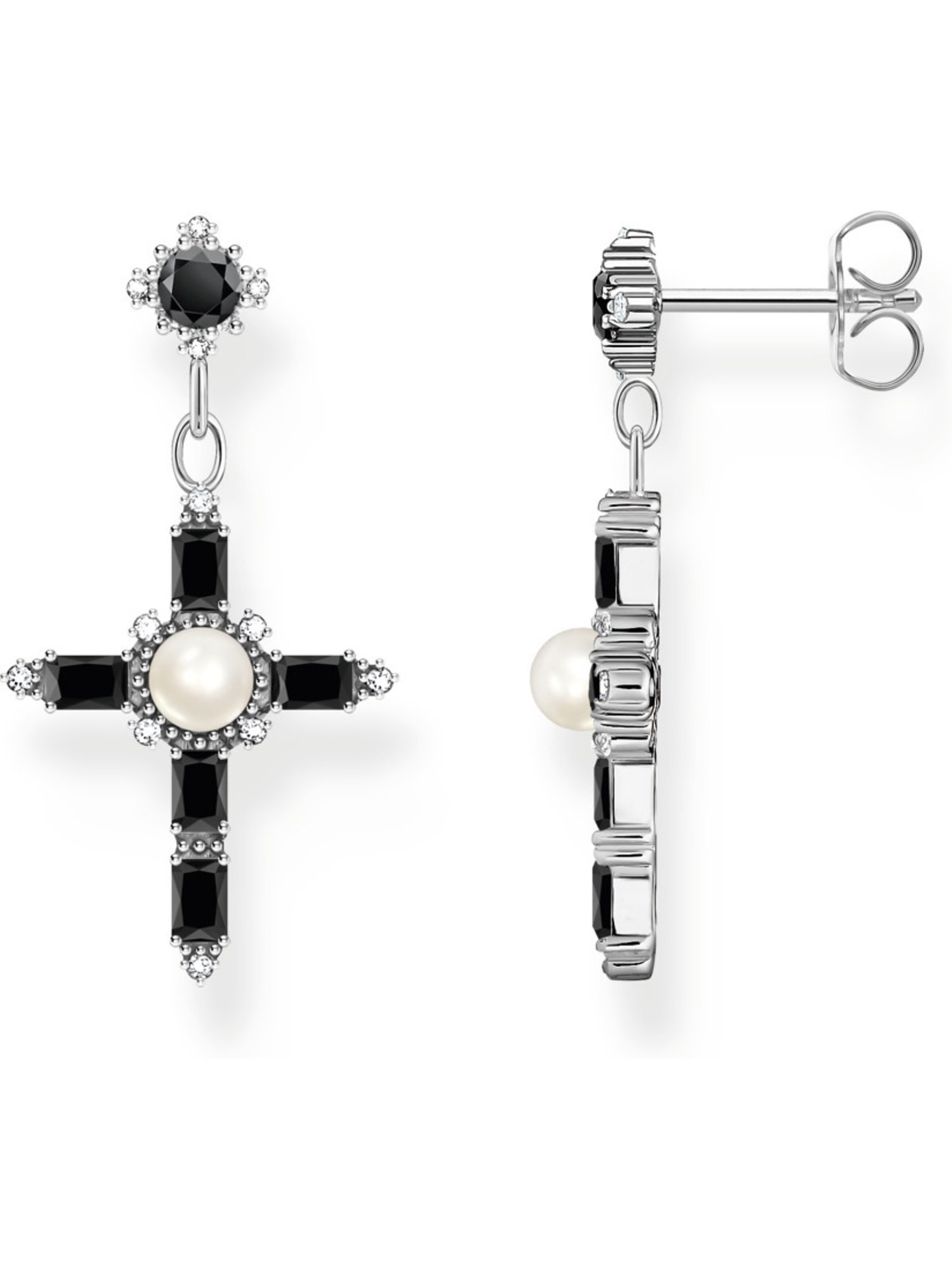 Thomas Sabo Ohrringe in Schwarz: Vorderseite