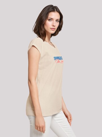 T-shirt 'Spread The Love Valentinstag' F4NT4STIC en beige