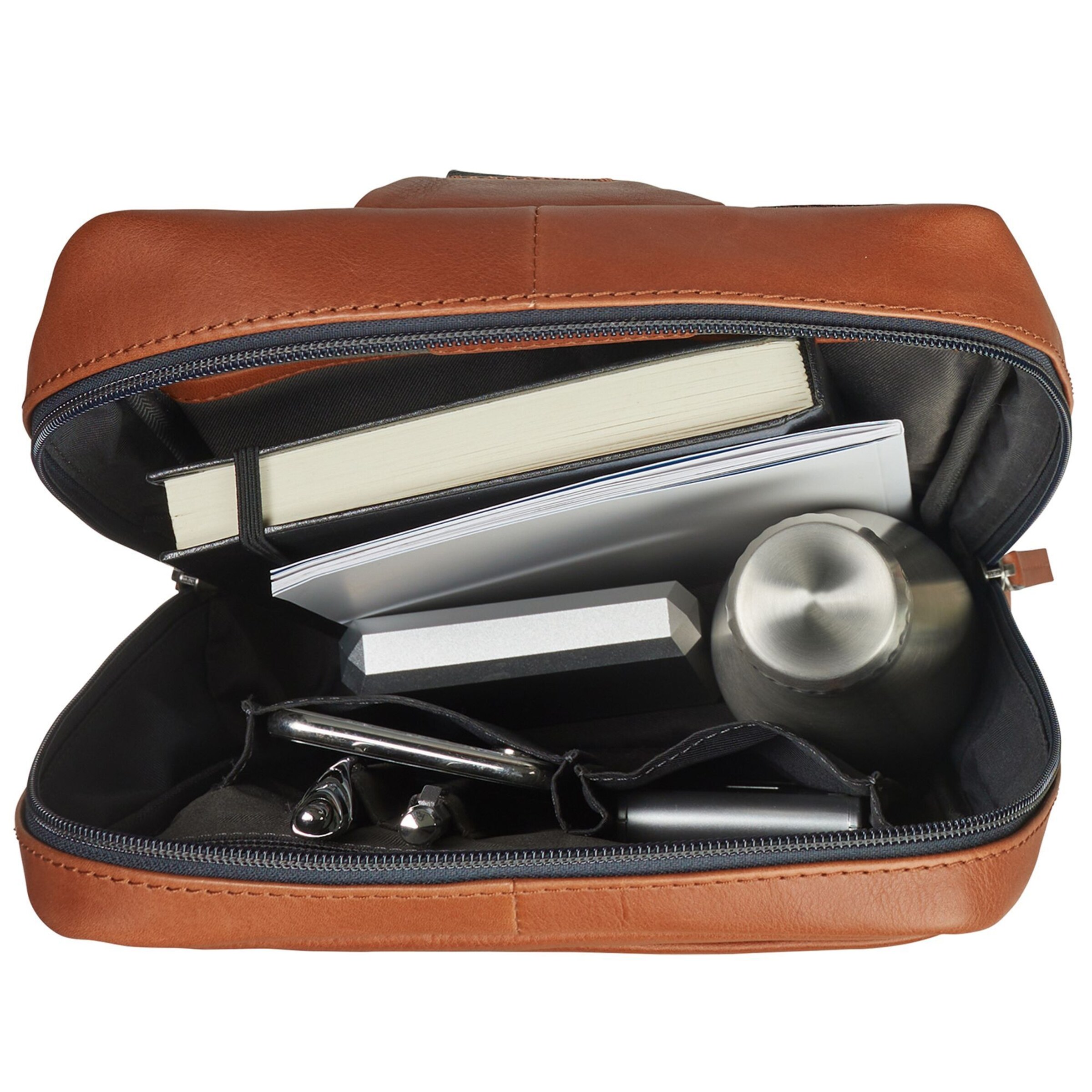 LEONHARD HEYDEN Umhängetasche 'Hamburg' in Braun