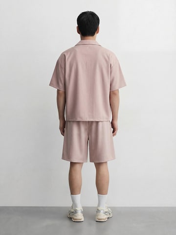 Burocs Comfort Fit Hemd 'Herringbone'‌ in Pink