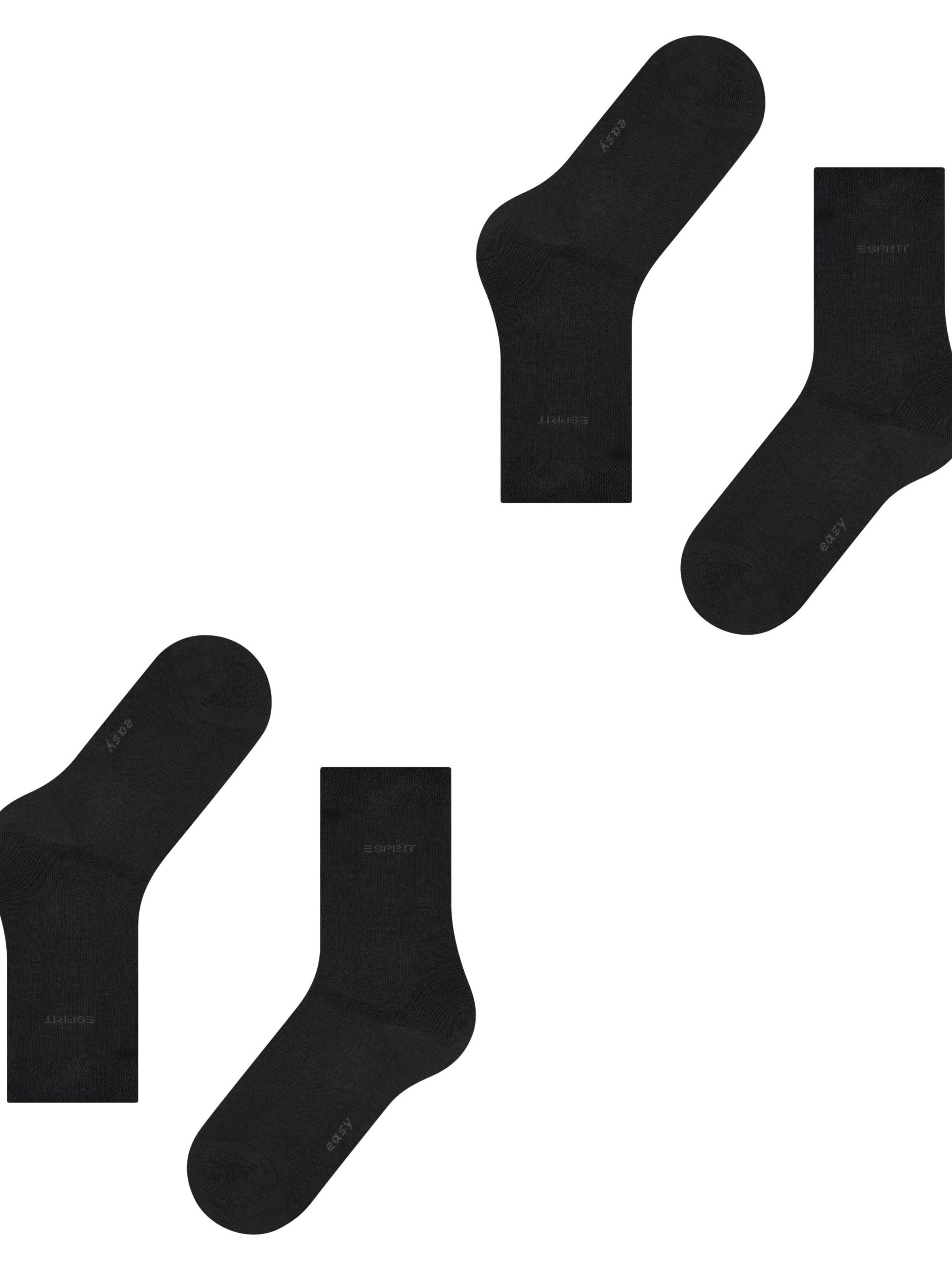 ESPRIT Socks 'Basic Easy 2-Pack' in Black