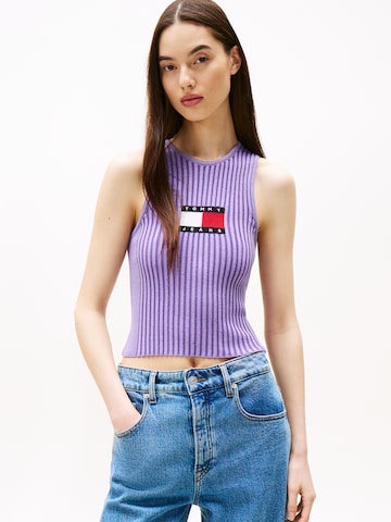 Top in maglia di Tommy Jeans in lilla: frontale