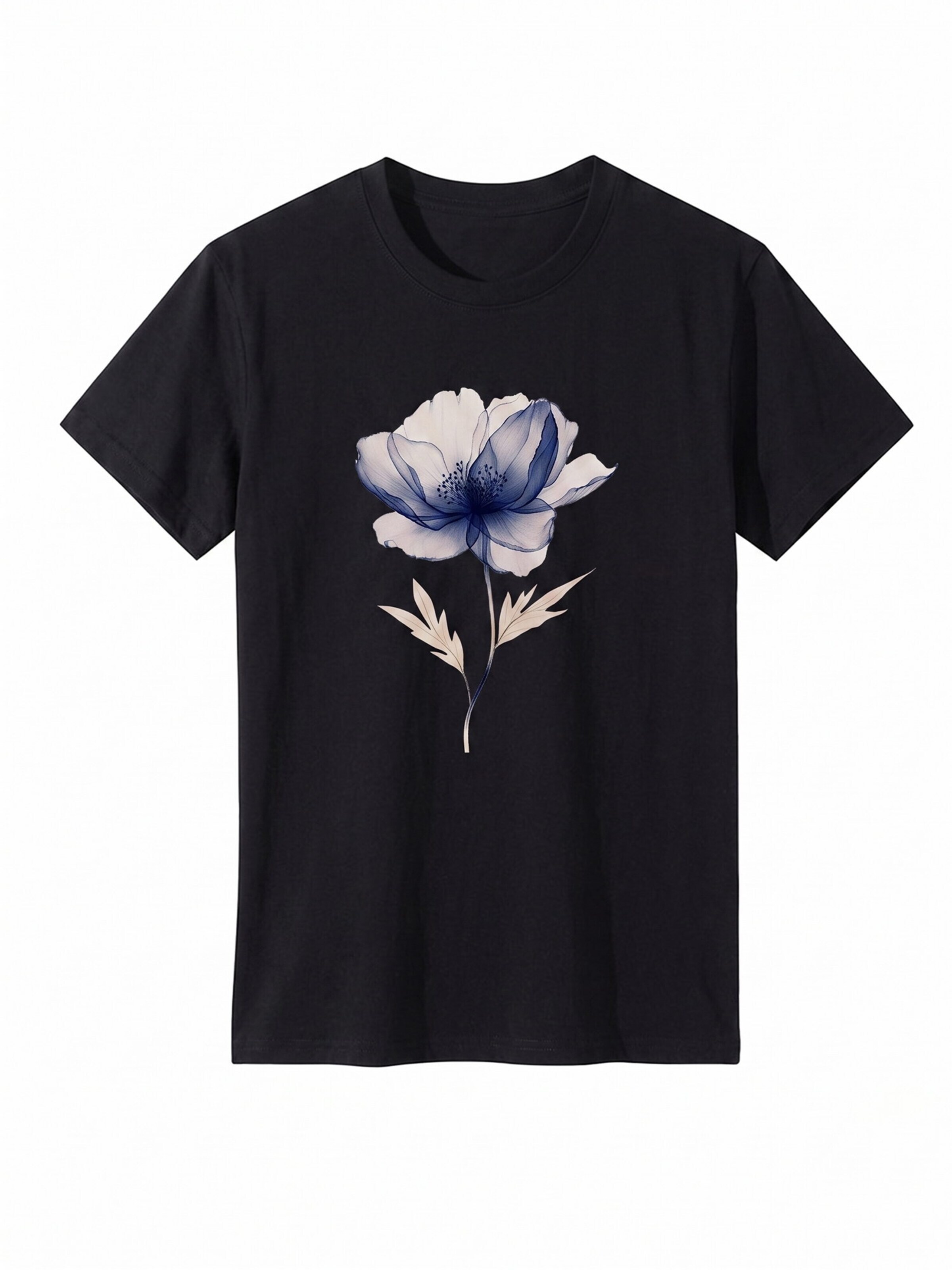 T-shirt 'Women's Short Sleeve Shirt Summer Tops' LapaPlus en noir : devant