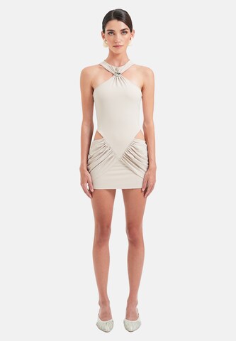 OW Collection Jurk 'Dione' in Beige: voorkant