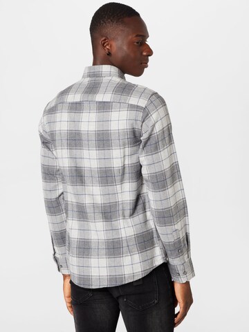 Bruun & Stengade Regular fit Button Up Shirt 'Fauske' in Grey