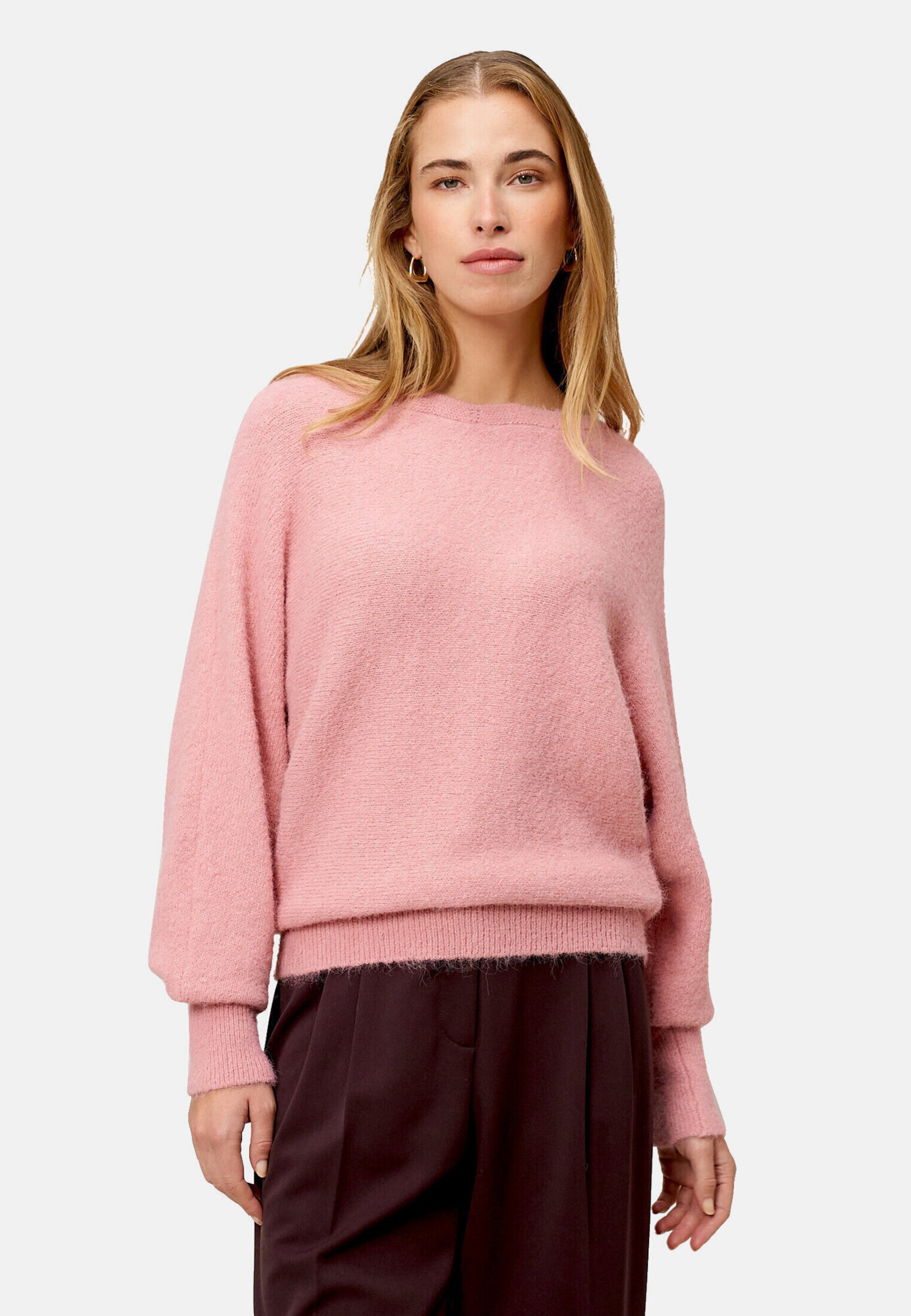 zero Strickpullover mit U-Boot Ausschnitt in Pink: Vorderseite