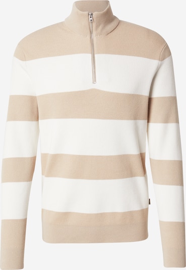 Only & Sons Collegepaita 'ONSPHIL' värissä beige / valkoinen, Tuotenäkymä