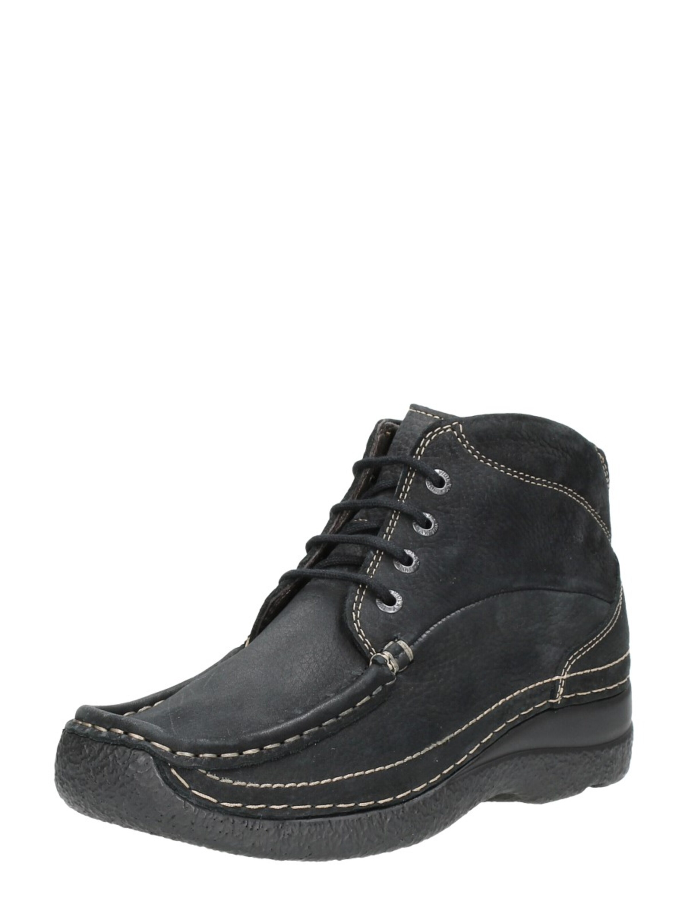 Wolky Schnürstiefelette 'Roll Shoot'‌‌‌‌‌‌ in Schwarz: Vorderseite