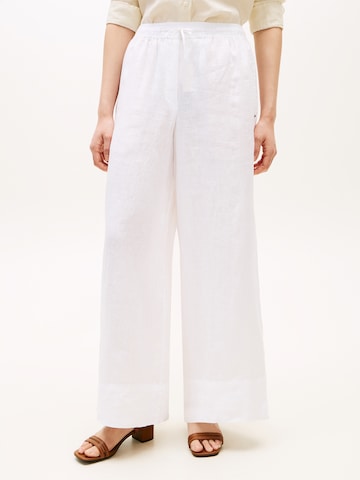 Wide Leg Pantalon 'ESS' TOMMY HILFIGER en blanc : devant