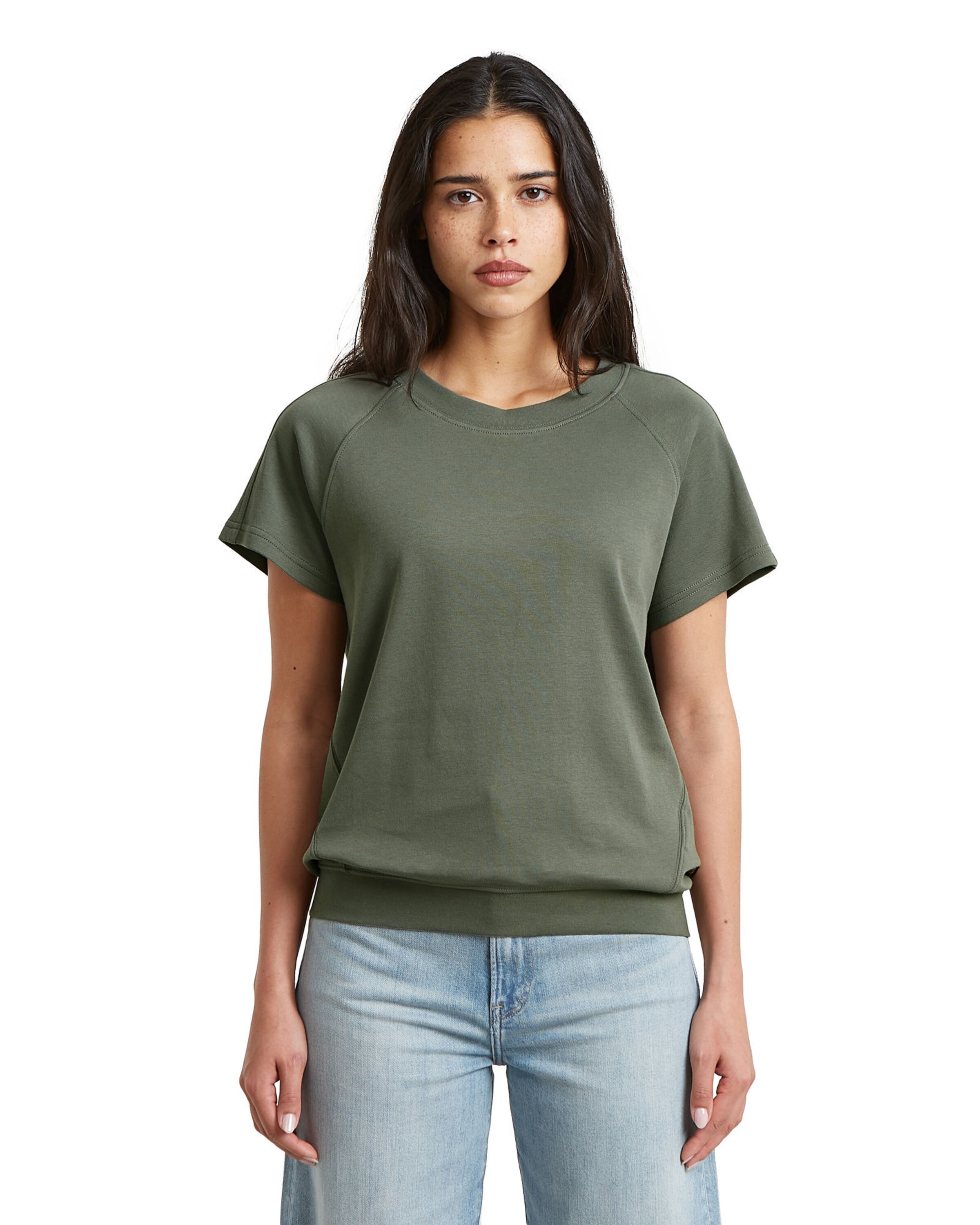 G-STAR Shirt 'Raglan T-Shirt' in Groen: voorkant