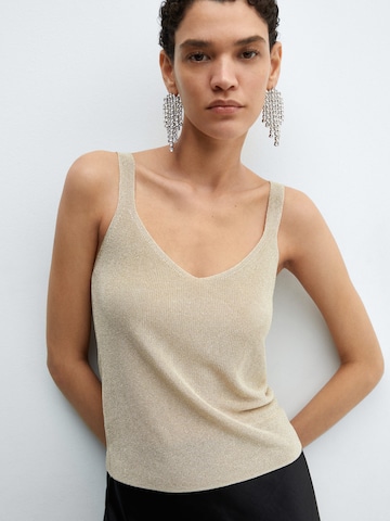 MANGO Knitted Top 'KLING' in Gold
