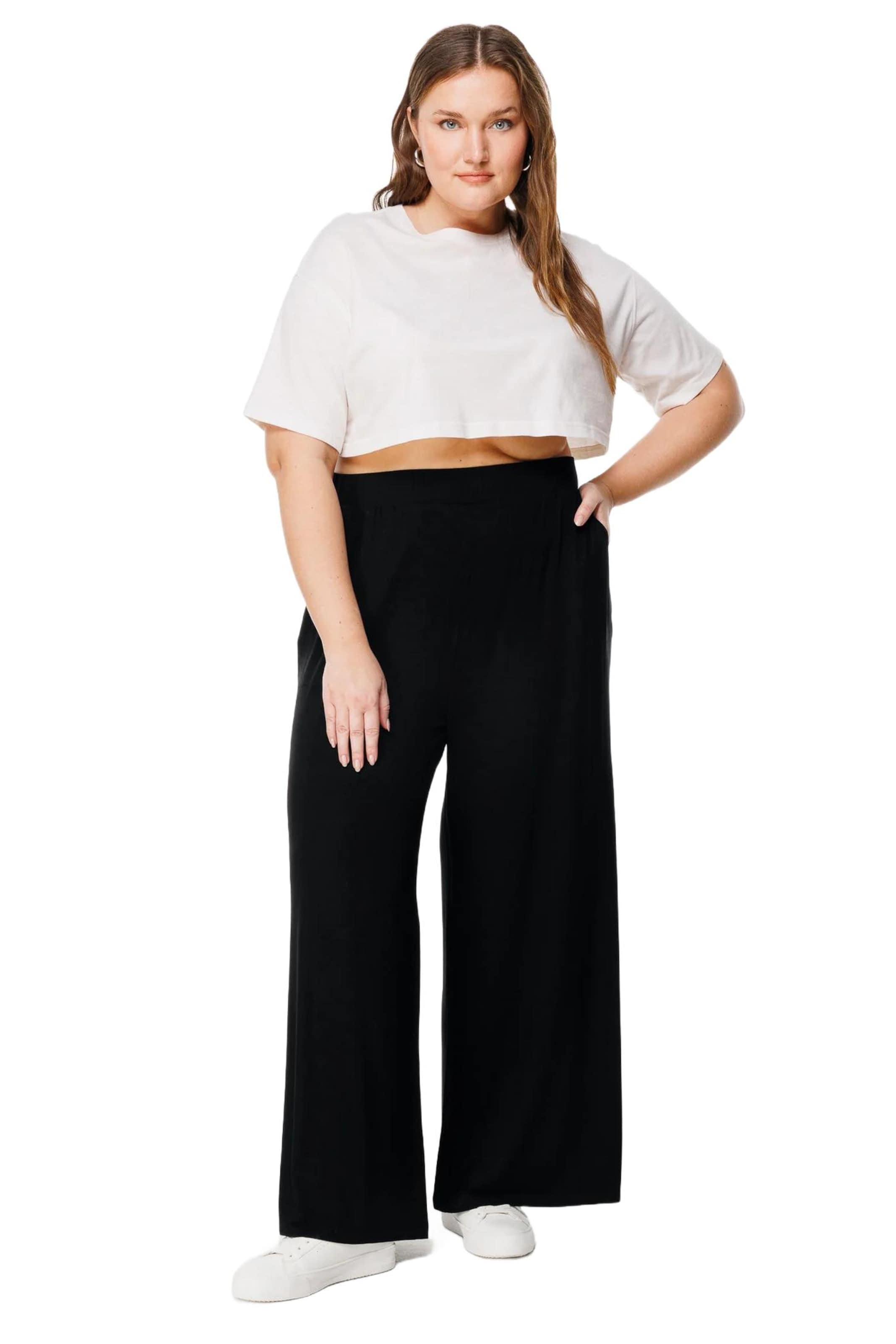 Shape Of You Wide Leg Hose in Schwarz