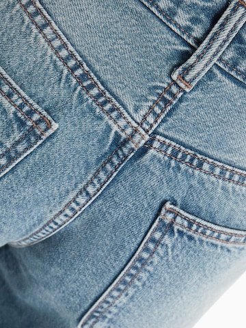 Bershka Zvonové kalhoty Džíny – modrá