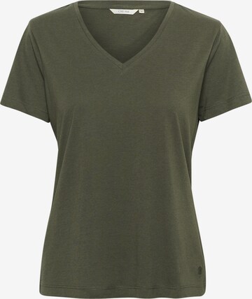 Cream T-shirt 'Naia' i grön: framsida