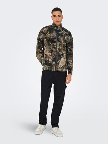 Only & Sons Fleece jas 'ONSBilly' in Bruin