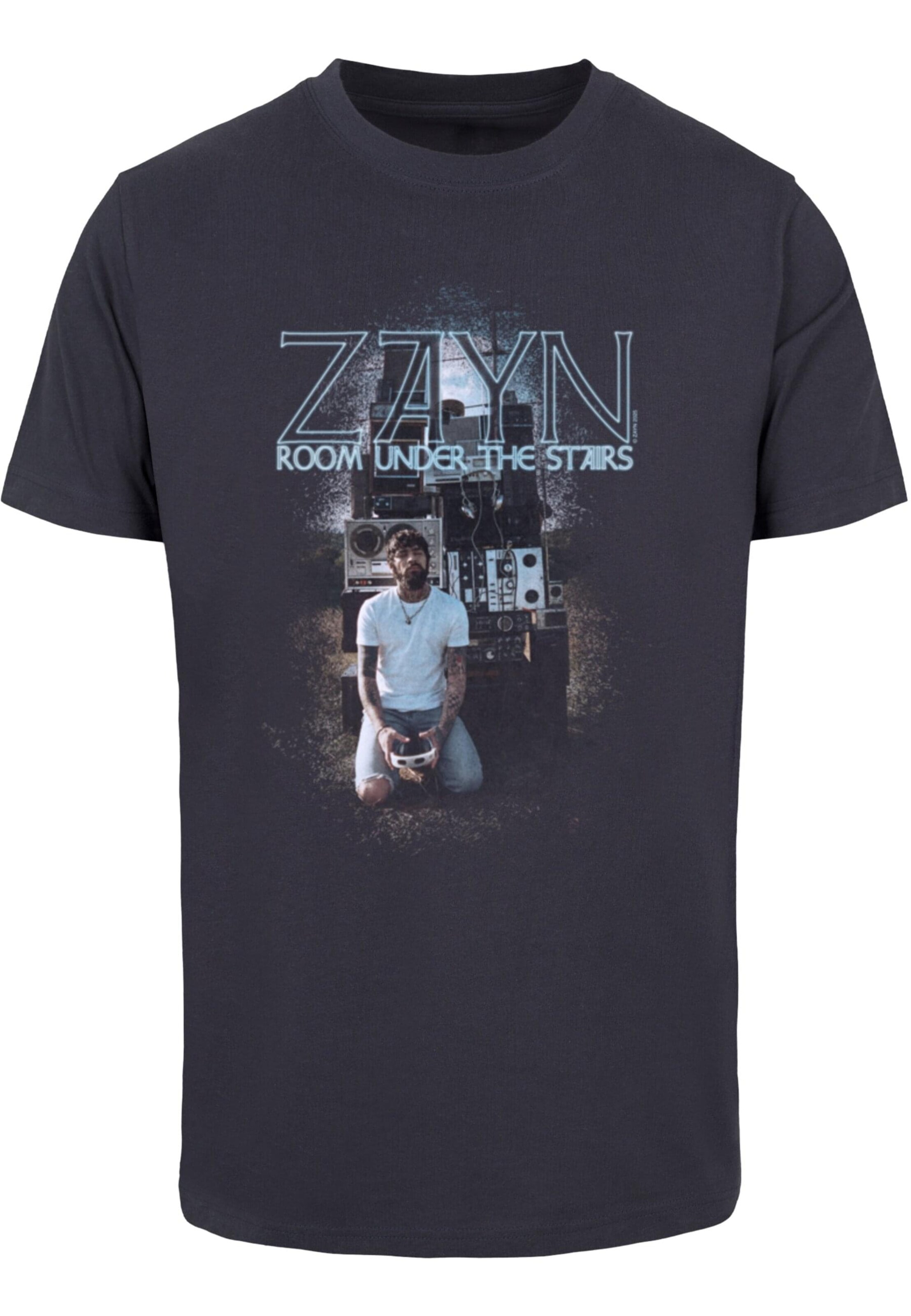 Merchcode Shirt 'Zayn - Speakers Under The Stars' in Blauw: voorkant